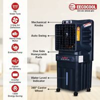 EECOCOOL Bulbul 75 L Desert Air Cooler for Home, Large Honeycomb Cooling Pad, Auto Swing Technology | Inverter Compatible, Powerful Airflow Cooler for Room, Low Power Consumption (Grey)
