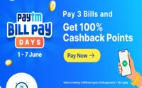 Paytm - Get 100% upto 7000 Cashback Points on 3 different Recharges, Bill payments of Min Transaction Rs.99