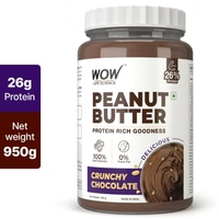 WOW Life Science Peanut Butter Chocolate Crunchy, 950gm | 26% Protein