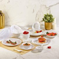 Cello Opalware Dazzle Series Lush Fiesta Dinner Set, 35 Units | Opal Glass Dinner Set for 6 [Apply ₹150 Off Coupon]