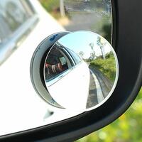 CarFrill HD Glass Frameless Round Convex Rear View Blind Spot Mirror Pack of 2 