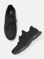 Crew STREET Men Black Woven Design Knitted Training Shoes Training & Gym Shoes For Men  (Black)