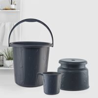 Cello Petal Bathroom Set [Set of 3] Dark Grey