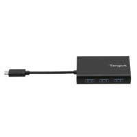 Targus Power USB 3.0 Type C to USB 3.0 Type A, LAN Port Multi-Port Hub (Compact Design, Black)