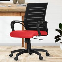 Da URBAN® Tulip Mid-Back Revolving Mesh Ergonomic Chair (Red)