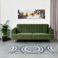 @home by Nilkamal Somerville 3 Seater Fabric Sofa (Olive Green) [50% Off Coupon]