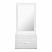 @home by Nilkamal Theia Engineered Wood Dresser with Mirror & Drawer Storage (White)  Apply Rs.9800 Coupon