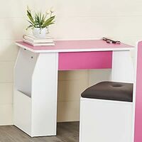 Home Centre Helios Oregon Kids Study Table - Pink and White  Apply ₹3200 coupon 
