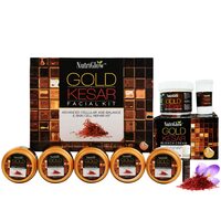 NutriGlow Gold Kesar Facial Kit (260 gm) & Bleach Cream (43gm) For Nourishing Skin, Lighten Facial Hair, Pack of 2