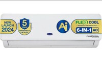 CARRIER 2024 Model AI Flexicool Convertible 6-in-1 Cooling 1.5 Ton 3 Star Split Inverter Dual Filtration with HD & Auto Cleanser AC with PM 2.5 Filter