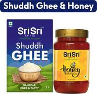 Sri Sri Tattva Shuddh Ghee (1L) + Honey (500g)