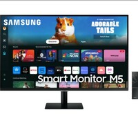 SAMSUNG M5 27 inch Full HD VA Panel with Mouse & Keyboard Control, OTT Apps, IoT Hub, Office 365, Workout Tracker, Multiple Ports, Speakers, Remote, Bluetooth Smart Monitor (LS27DM500EWXXL)