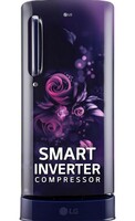 LG 185 L 5 Star Inverter Direct-Cool Single Door Refrigerator (GL-D201ABEU, Blue Euphoria, Base stand with drawer)
