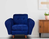 Seventh Heaven Milan 1 Seater Sofa, Chenille Molfino Fabric: 3 Year Warranty (Blue, 1 Seater) 