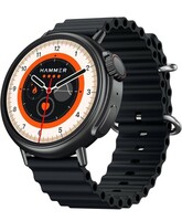  HAMMER Active 3.0 1.39" Round Calling Smart Watch for Men, Always On Display, Health Monitor, AI Voice Assistant, IP67 (Black Ocean Wave) 