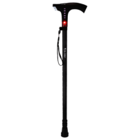 Dr. Odin Walking Stick (Emergency LED Light with Height Adjustment, 09A, Black)