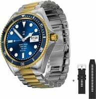 Fire-Boltt Quantum Luxury & Sporty Stainless Steel with Free Silicone Strap Smartwatch, 1.28" Bluetooth Calling, 2 Looks in 1 Watch, High Resolution of 240 * 240 Px & TWS Connection (Sapphire Gold)