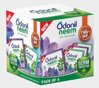 Odonil Bathroom Air Freshener Neem Mixed Fragrances Blocks 192g (48g, Pack of 4)  