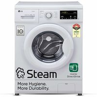 LG 8 Kg 5 Star Inverter Direct Drive Fully Automatic Front Load Washing Machine (FHM1408BDW, Steam Wash, In-Built Heater, Touch Panel, White)