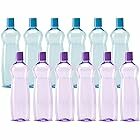 MILTON Pacific 1000 Pet Water Bottles, 1 Litre Each, Set of 12, Purple and Sky Blue | BPA Free | Leak Proof | Office Bottle | Gym Bottle | Home | Kitchen | Travel Bottle | Hiking | Treking | Reusable