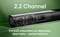 Mivi Fort Q80 Soundbar with 80W Surround Sound, 2.2 Channel soundbar with 2 in-Built subwoofers, Multiple EQ and Input Modes, Remote Accessibility, Bluetooth v5.1, Made in India Sound bar for TV