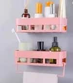 SHOPITECH Wall Mounted Storage Rack Holder Self-Adhesive Wall Shelves Bathroom & Kitchen Shelves