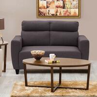 Home Centre Emily Polyester Fabric Sectional Sofa (2 Seater, Brown) [Rs 4000 Coupon]