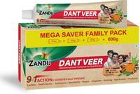 Zandu Dantveer, Indias 1st with Irimedadi oil, Fights 9 dental problems Toothpaste  (600 g)