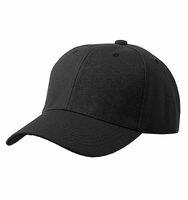 V3E Men's Cotton Adjustable Baseball Cap (Black, Free Size)