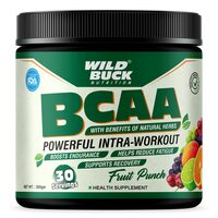WILD BUCK Bcaa Powder With Natural&Powerful Herbs For Muscle Endurance,Muscle Growth,Recovery&Hydration|Pre,Intra&Post Workout Bcaas Supplement For Women&Men [Fruit Punch,30 Servings,300G]. Apply rs 35 off coupon 