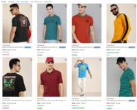 HERE&NOW  Men Printed Round Neck T-Shirts at 80% off  Starting at just Rs 220, 
