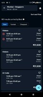 mumbai to singapore (direct return flight) @ 21.5k