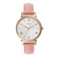 Fossil Women Leather Analog Silver Dial Watch-Es4794, Band Color-Beige