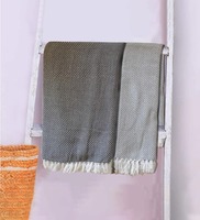 Grey 100% Cotton Patterned 200 GSM Bath Towels (Set of 2)