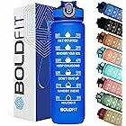 Boldfit Water Bottles 1 Litre Sipper Bottle For Adults, Kids,Unbreakable Motivational Water Bottle Time Mark Sipper With Straw & Time For Gym Office School Home Water Bottle for Kids - Blue (Plastic)