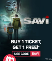 Bookmyshow - Buy 1 Get 1 Free Ticket (BOGO) for movie SAVI till 13th Jun upto 250 per ticket and 1250 per transaction