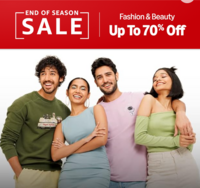 End of Season Sale - Upto 70% Off Fashion & Beauty + 10% CB Up to Rs 100 on Amazon Pay UPI