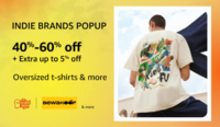 Amazon INDIE BRANDS POPUP - 40% to 75% off + Extra upto 5% Off