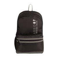 AEROPOSTALE Take Off 20 Litres Nylon Backpack (Waterproof, AERO-BP-1001-BLK_G, Black/Grey)