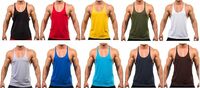 THE BLAZZE Men's Blank Stringer Y Back Bodybuilding Gym Tank Tops Pack of 10