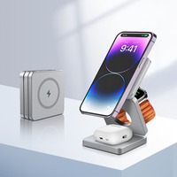 BlitzWolf BW-iw30 3-in-1 Foldable Magnetic 15W Wireless Charger Fast Charging Sation for iPhone, Apple Watch, AirPods