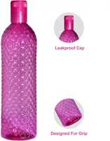 Diamond Design Crystal water Bottles 1 litre, with Simple Cap BPA Free 1000 ml Bottle (Pack of 1, Multicolor, Plastic)
