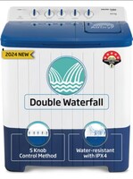 Voltas Beko 8 kg Semi Automatic Top Load Washing Machine Blue, White