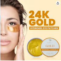 Azah Under Eye Patches for Dark Circles with 24k Nano Gold | Pack of 60 Eye Cooling Gel Pads | Hydrogel Eye Patch Mask with Collagen for Relaxing Eyes, Reducing Puffiness & Wrinkles