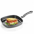 BMS Lifestyle Non-Stick Aluminium 2.6mm Grill Pan 23 cm with Bakelite Handle (Black)
