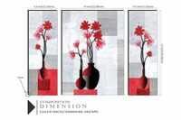 SAF paintings UV Textured Flower Print Framed Painting Set of 3 for Home Decoration