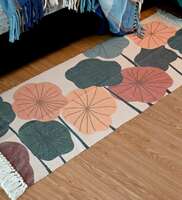 Multicolor Abstract PET 54x22 Inches Digital Printed Machine Made Floor Runner