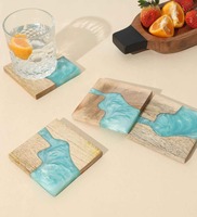 Blue Mango Wood (Set of 4) Coasters | 15th June