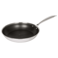 AUFLA NTHC Non Stick Aluminium & Stainless Steel Fry Pan (Induction Compatible, Honeycomb Coating, Silver)