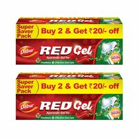 Dabur Red Gel Ayurvedic Toothpaste - 600g (300g x 2, Pack of 2) | Reduction in Bad Breath, Plaque & Gingivitis | Freshness with Protection | For Healthy Gums & Effective Dental Care